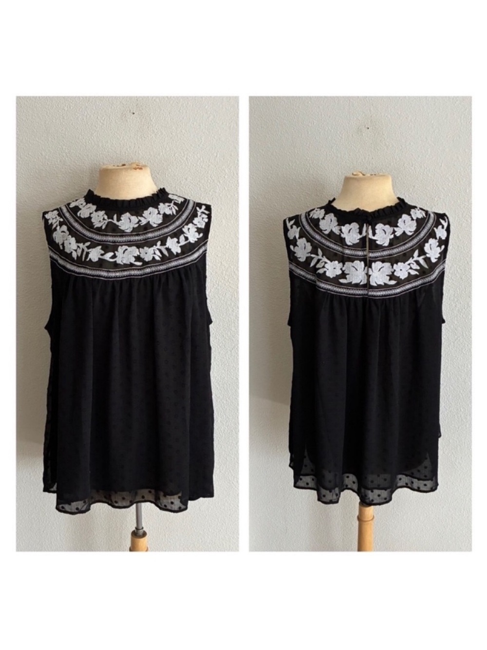 Torrid black Swiss dot blouse